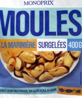 Moules à la marinière, surgelées