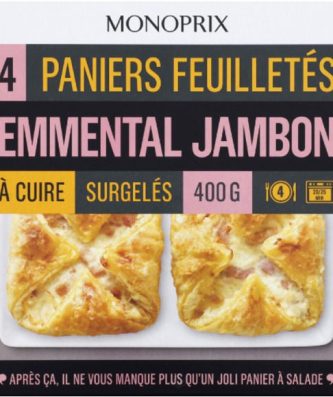 Paniers feuilletés emmental jambon