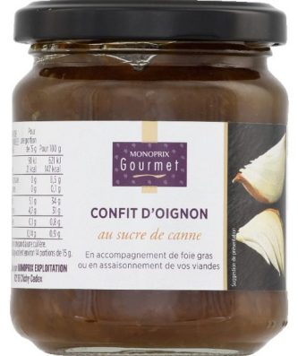 Confit d'oignon au sucre de canne.