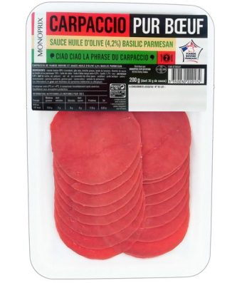 Carpaccio de boeuf avec pesto