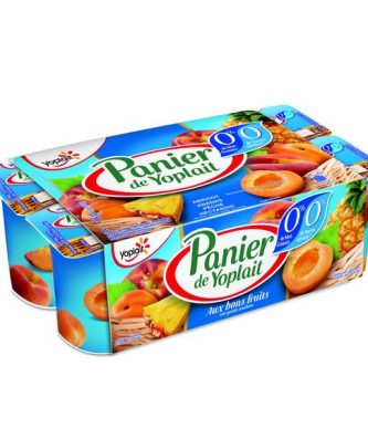 Spécialité laitière maigre aux fruits, avec édulcorants, fruits jaunes, 0%