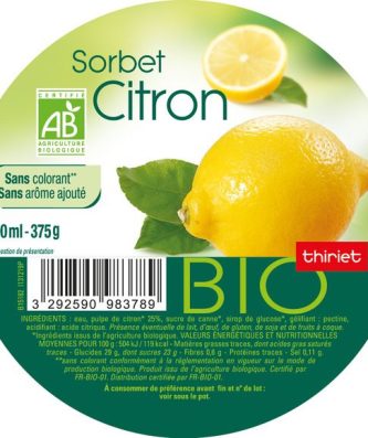 Sorbet Citron Bio