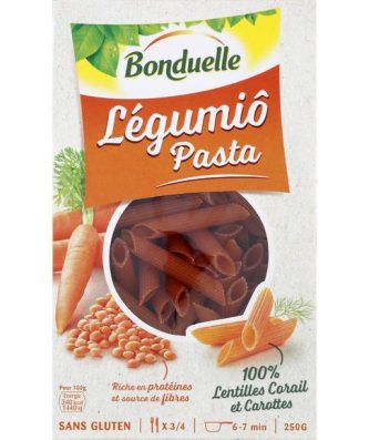 Pâtes aux lentilles corail et carottes - Légumiô Pasta