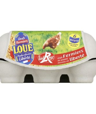 Oeufs fermiers, datés, poules élevées en plein air, gros