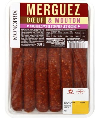Merguez de boeuf et de mouton