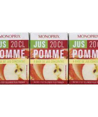 Jus de pomme à base de jus concentré, sans sucres ajoutés