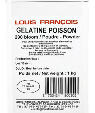 Gélatine de poisson 200 bloom en poudre