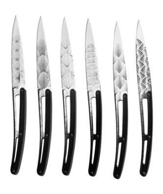 Deejo Art Déco DJ2AS0202 PaperStone, ensemble de couteaux à steak