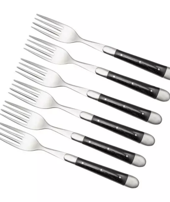 Forge de Laguiole FE62MINEB set de 6 fourchettes de table, mat, ébène