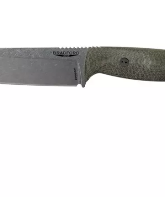 Bradford Guardian 5.5S, 3D OD Vert Micarta Guardian 5.5 CPM 3V, Sabre Stonewashed 5.5S-102