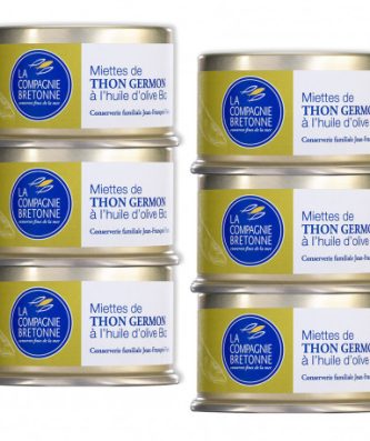 MIETTES DE THON BLANC GERMON À L'HUILE D'OLIVE BIO - LOT DE 6