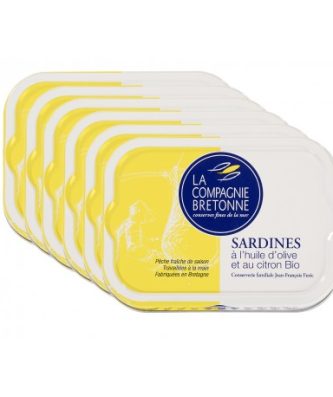SARDINES À L'HUILE D'OLIVE ET AU CITRON BIO - LOT DE 6