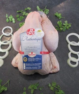 Poulet Label Rouge l'Authentique pattes bleues prêt à cuire