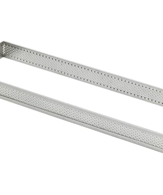 Rectangle à tarte perforé inox