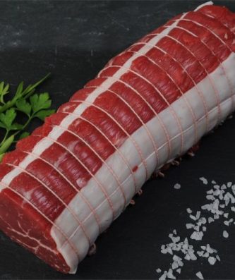 Rôti filet de boeuf bardé