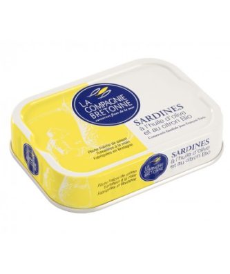 SARDINES À L'HUILE D'OLIVE ET AU CITRON BIO