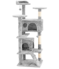 Arbre à chat - Gris clair - 2 balles incluses - 49 x 49 x 137 cm