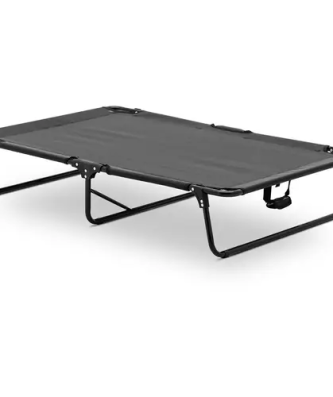 Panier pour chien - 120 x 80 x 23 cm - acier / tissu de maille teslin - noir