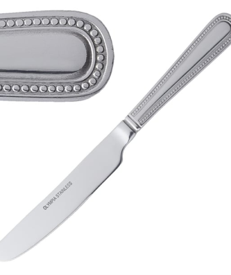 Couteau à dessert Olympia Bead manche solide (Lot de 12)