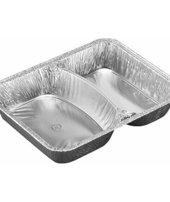 Barquette aluminium 2 compartiments 965 ml (PC2 haut) - par 100