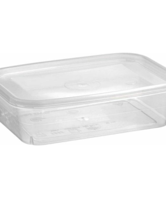 Barquette plastique PP transparente avec couvercle 250 ml - par 500