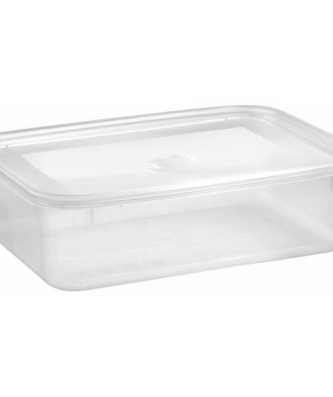 Barquette plastique PP transparente avec couvercle 750 ml - par 200