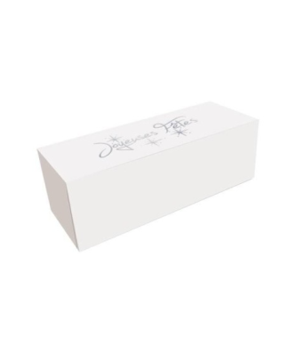 Boîte à bûche "Joyeuses Fêtes" blanche 40 x 11 x 11 cm - par 25