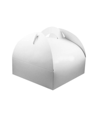 Boîte pâtissière à poignée carton blanche 18 x 10 x 7 cm - par 50