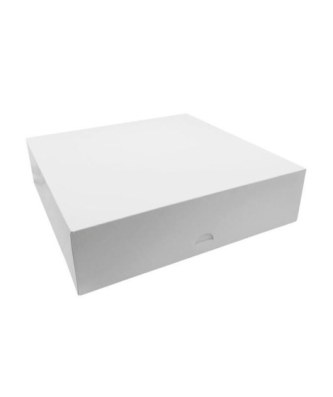 Boîte pâtissière carton blanche 32 x 32 x 10 cm - par 25