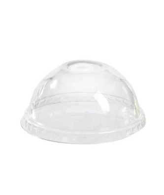 Couvercle dôme sans trou plastique transparent pour shakers smoothie - par 50