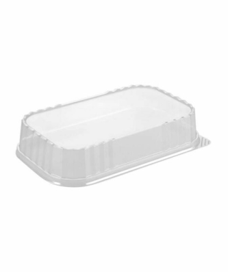Couvercle plastique transparent clipsable pour barquette aluminium noire Ready2Cook 1400 ml - par 100