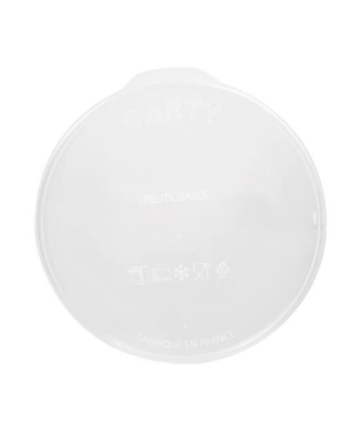 Couvercle plastique transparent pour boîte ronde plastique noire 750 ml - par 250