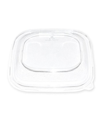 Couvercle plastique transparent pour saladier carré biseauté pulpe de canne 750 ml - par 50