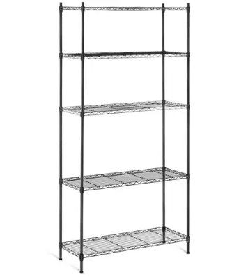 Étagère métallique noire - 35 x 90 x 180 cm - 150 kg