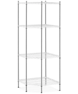 Étagère d'angle - Métal - 68 x 68 x 180 cm - 1 000 kg - Fini chromé