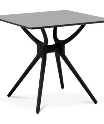 Table - Plateau carré - 80 x 80 cm - Coloris noir