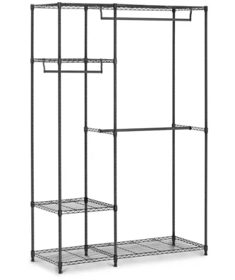 Portant vêtement en métal noir - 120 x 45 x 179,5 cm - 270 kg