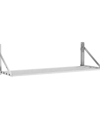 Étagère murale pliable - À barreaux - 120 x 45 cm - 40 kg - Acier inoxydable