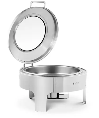 Chafing dish - Rond - Royal Catering - 5,8 l - 1 bruleur - Hublot