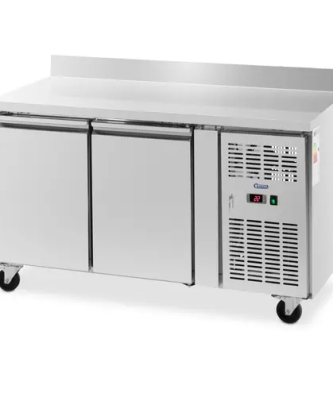 Table réfrigérée sur roulettes - 260 l - 2 Compartiments - 136 x 70 cm - Classe B - Dosseret - Inox - Royal Catering