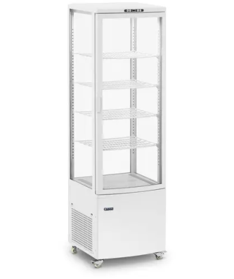 Vitrine réfrigérée - 238 l - 5 niveaux - 4 roulettes - Coloris blanc