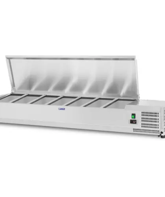 Saladette à poser - 160 x 39 cm - 7 bacs GN 1/3