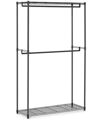 Portant vêtement en métal noir - 120 x 45 x 199,5 cm - 200 kg