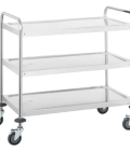 Chariot de service - 3 plateaux - 150kg - profil arrondi