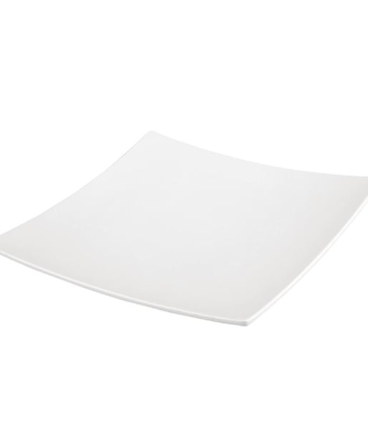 Assiette carrée incurvée Olympia Kristallon mélamine blanche 300mm