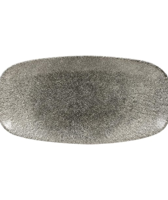 Assiettes oblongues Churchill Studio Prints Raku Quartz Black 355mm (Lot de 6)
