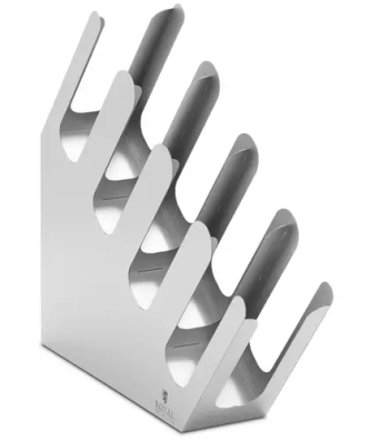 Présentoir pour gobelets et couvercles - 4 compartiments - inclinés - acier inoxydable - Royal Catering