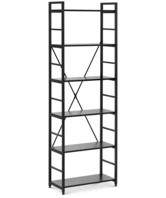 Étagère pour livre - 28 x 60 x 182 cm - 150 kg - noir