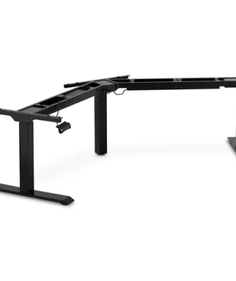 Bureau d'angle assis-debout (piètement) - Hauteur : 60 - 125 cm - Largeur gauche/droite : 116 - 186 cm - Angle : 120° - 150 kg