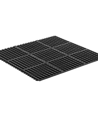 Tapis en caoutchouc - 92 x 92 x 0.5 cm - Noir